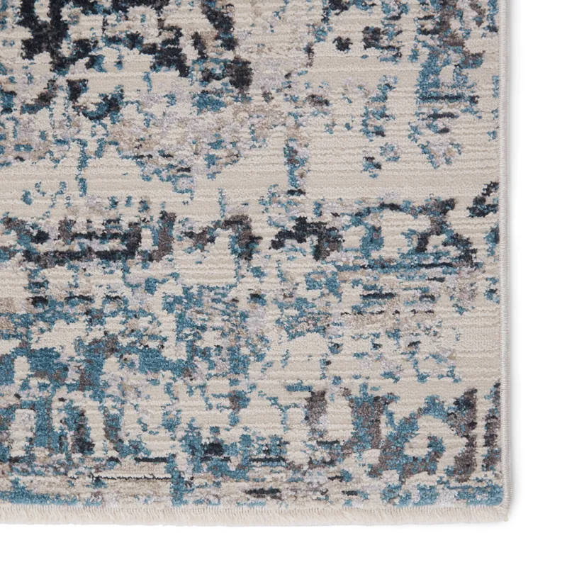 Tunderra Vibe by  Halston Abstract Gray/ Blue Area Rug (8'10"X12'7")