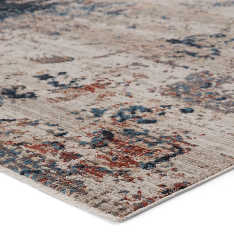 Tunderra Vibe by  Terrior Abstract Blue/ Red Area Rug (8'10"X12'7")