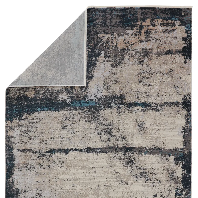 Tunderra Vibe by  Trevena Abstract Blue/ Gray Area Rug (5'3"X7'6")