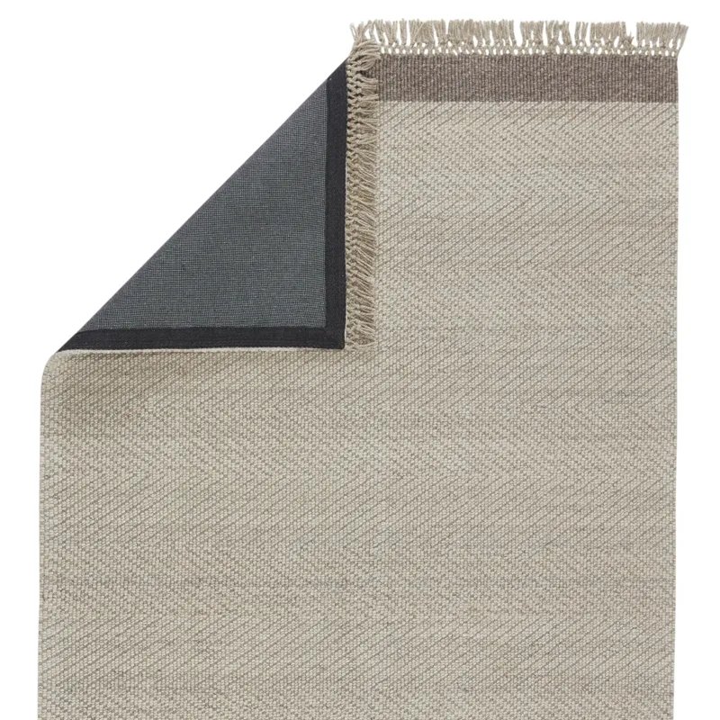 The Weekend Sunday Handmade Border Light Gray/ Ivory Area Rug (8'X10')