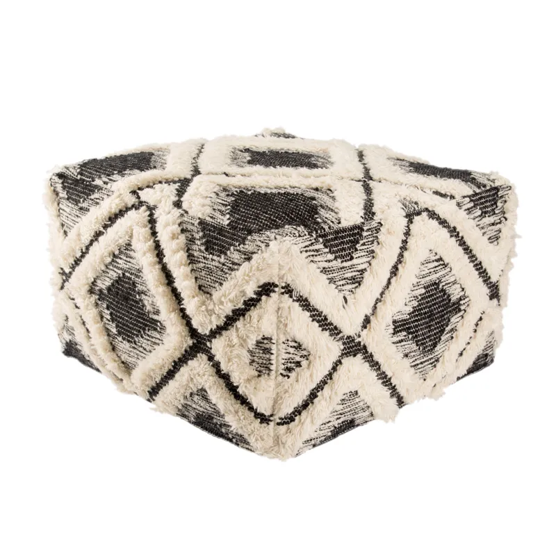 Ultra By Nikki Chu Nikki Chu by  Aaltos Geometric Black/ Ivory Cube Pouf