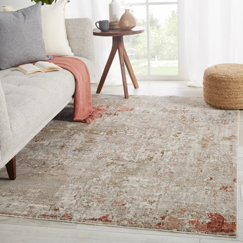 Valentia Marzena Abstract Tan/ Rust Area Rug (6'X9')