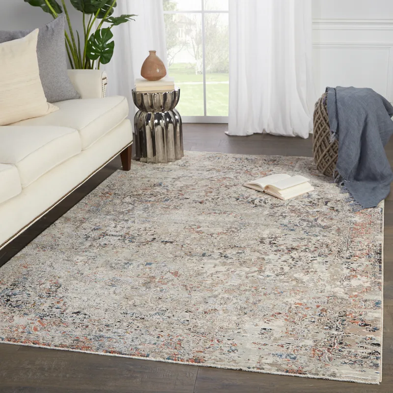 Valentia Niran Medallion Gray/ Rust Runner Rug (2'5"X10')