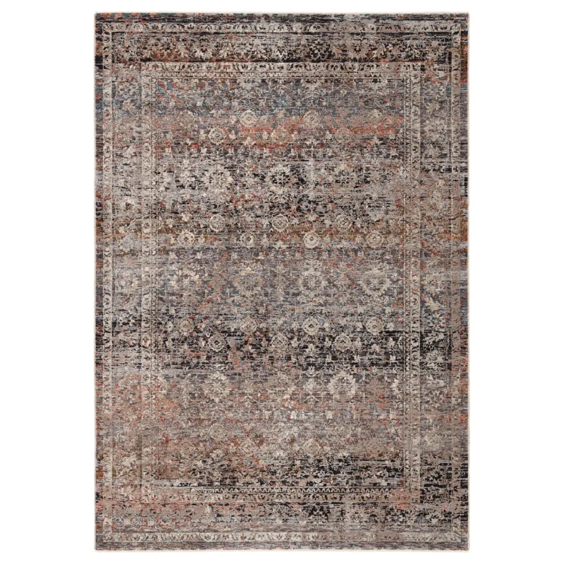Valentia Elio Oriental Gray/ Black Area Rug (9'3"X13'3")