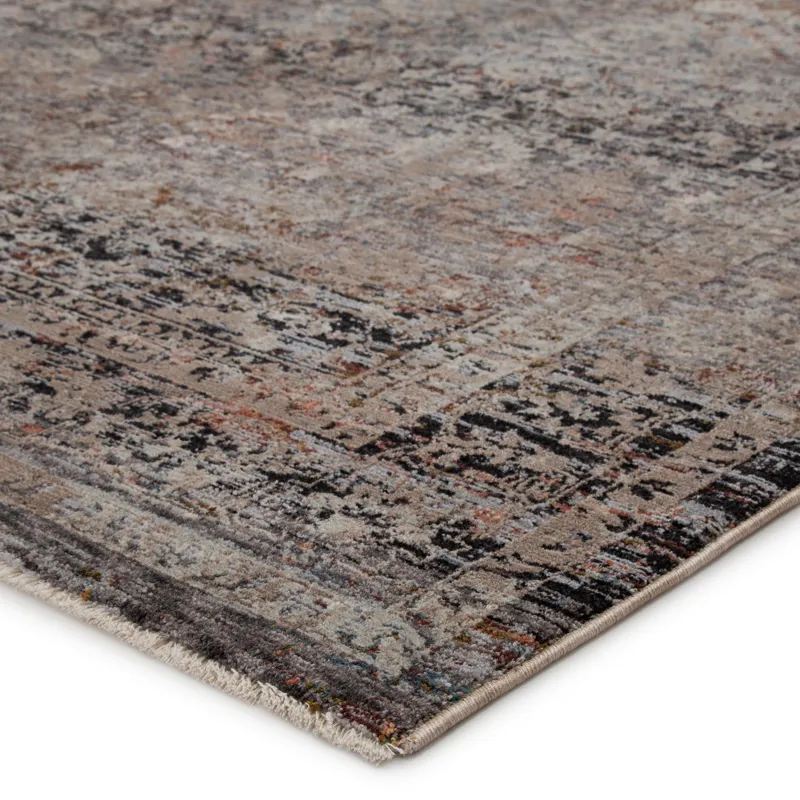 Valentia Elio Oriental Gray/ Black Area Rug (9'3"X13'3")