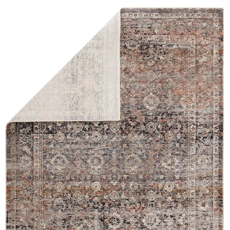 Valentia Elio Oriental Gray/ Black Area Rug (9'3"X13'3")