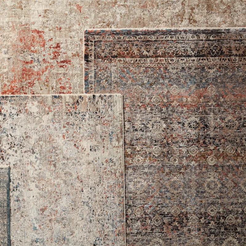 Valentia Elio Oriental Gray/ Black Area Rug (9'3"X13'3")