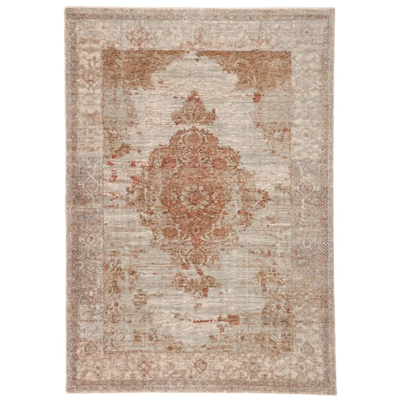 Valentia Beatty Medallion Tan/ Rust Area Rug (9'3"X13'3")
