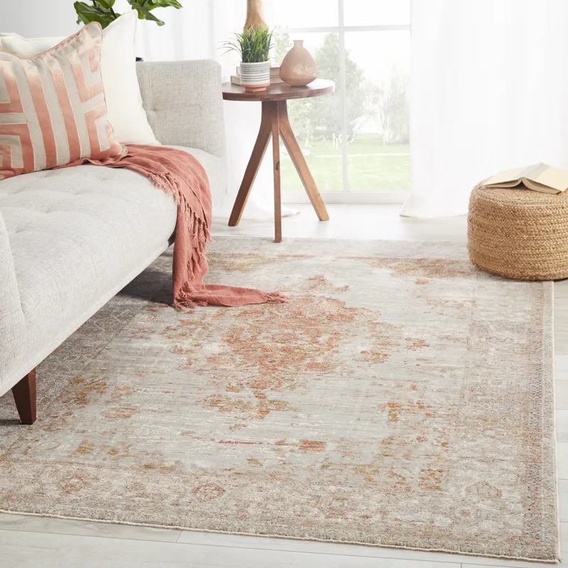 Valentia Beatty Medallion Tan/ Rust Area Rug (9'3"X13'3")
