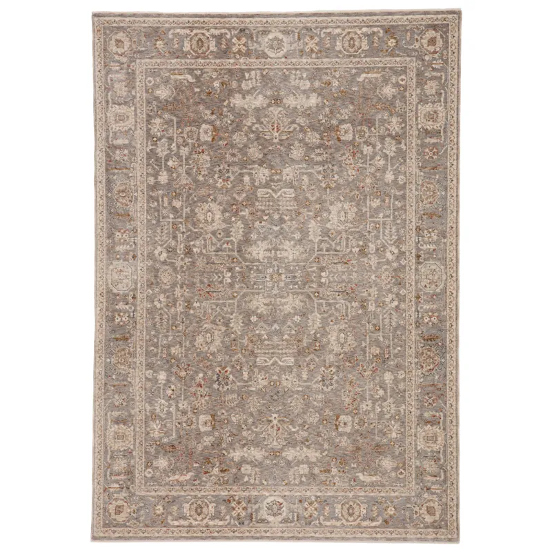 Valentia Amaris Oriental Gray/ Cream Area Rug (9'3"X13'3")