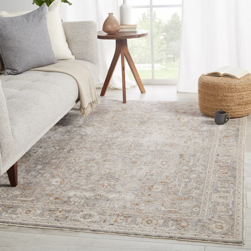 Valentia Amaris Oriental Gray/ Cream Area Rug (9'3"X13'3")