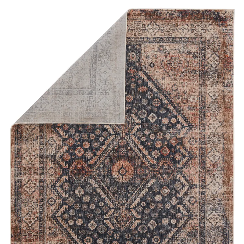 Vanadey Vibe by  Vesna Medallion Blue/ Light Taupe Area Rug (5'3"X7'6")