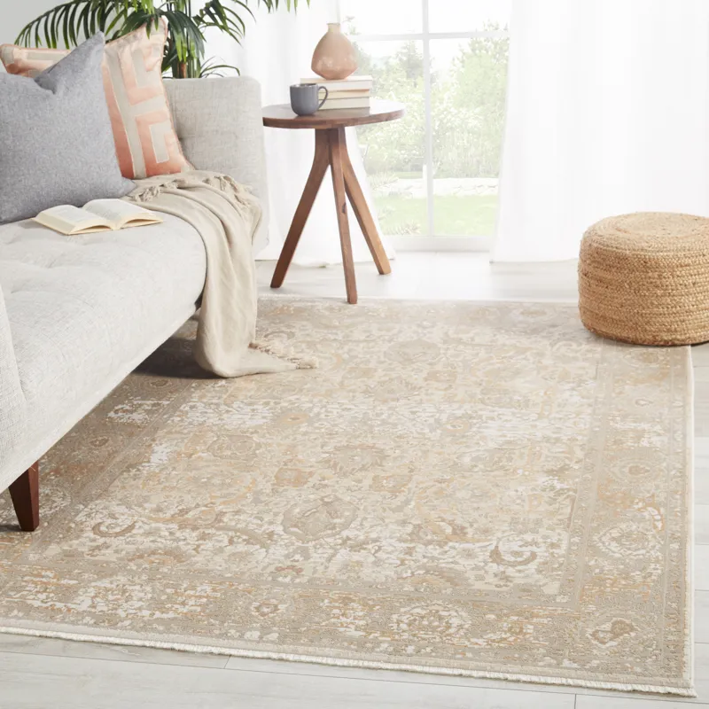 Vienne Baptiste Oriental Taupe/ Cream Runner Rug (2'6"X8')