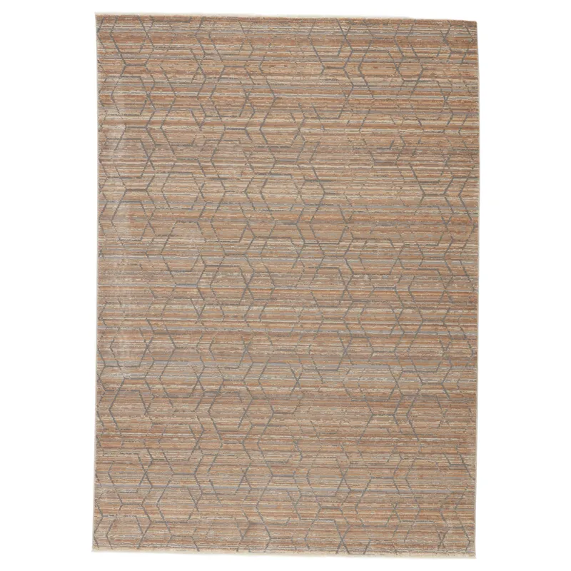 Vienne Cavendish Trellis Tan/ Gray Area Rug (5'X7'6")
