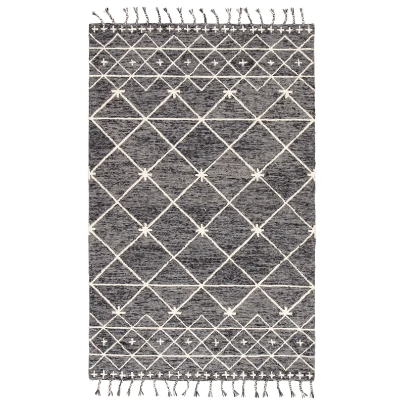 Vera By Nikki Chu Nikki Chu by  Rhea Handmade Trellis Gray/ Ivory Area Rug (2'X3')