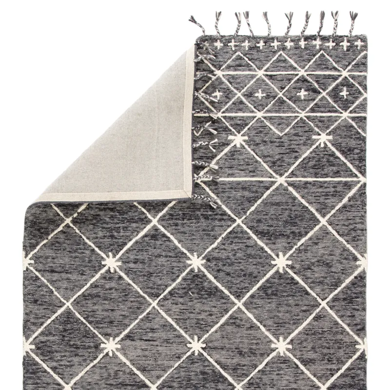 Vera By Nikki Chu Nikki Chu by  Rhea Handmade Trellis Gray/ Ivory Area Rug (2'X3')