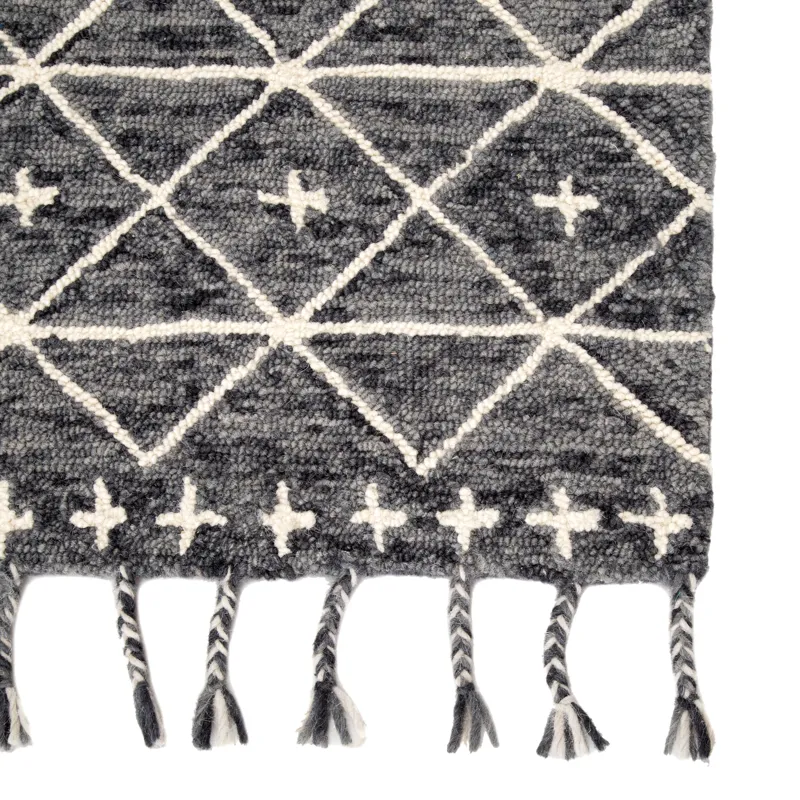 Vera By Nikki Chu Nikki Chu by  Rhea Handmade Trellis Gray/ Ivory Area Rug (2'X3')