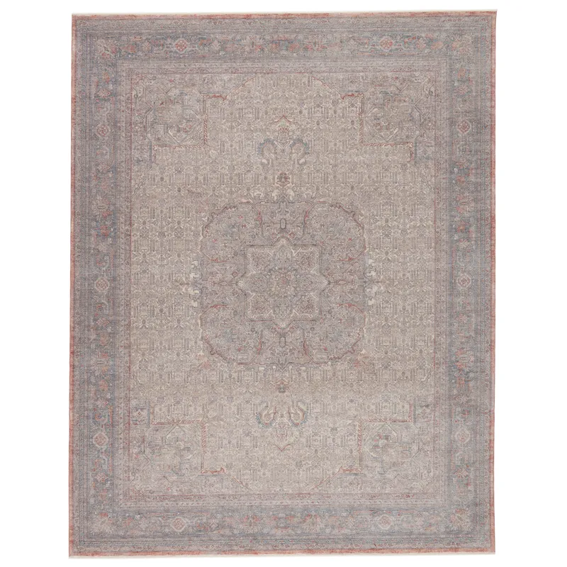 Winsome Epsilon Medallion Red/ Blue Area Rug (6'3"X9'6")