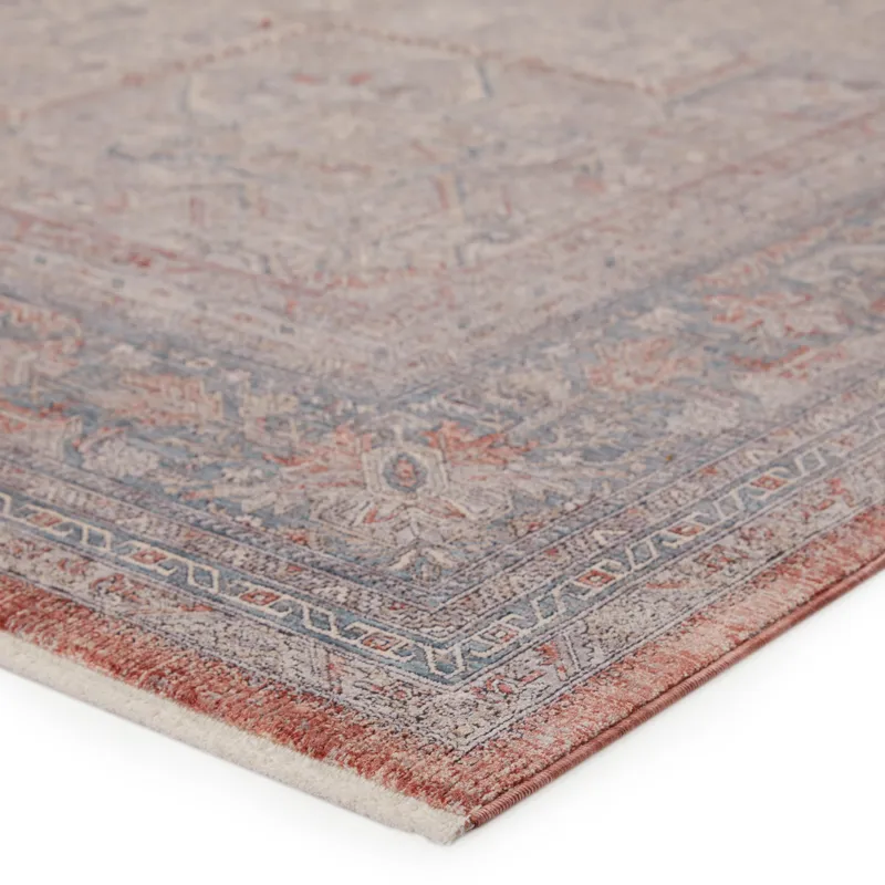 Winsome Epsilon Medallion Red/ Blue Area Rug (6'3"X9'6")