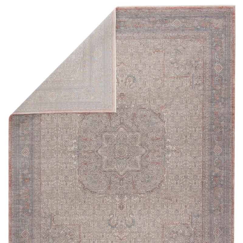 Winsome Epsilon Medallion Red/ Blue Area Rug (6'3"X9'6")