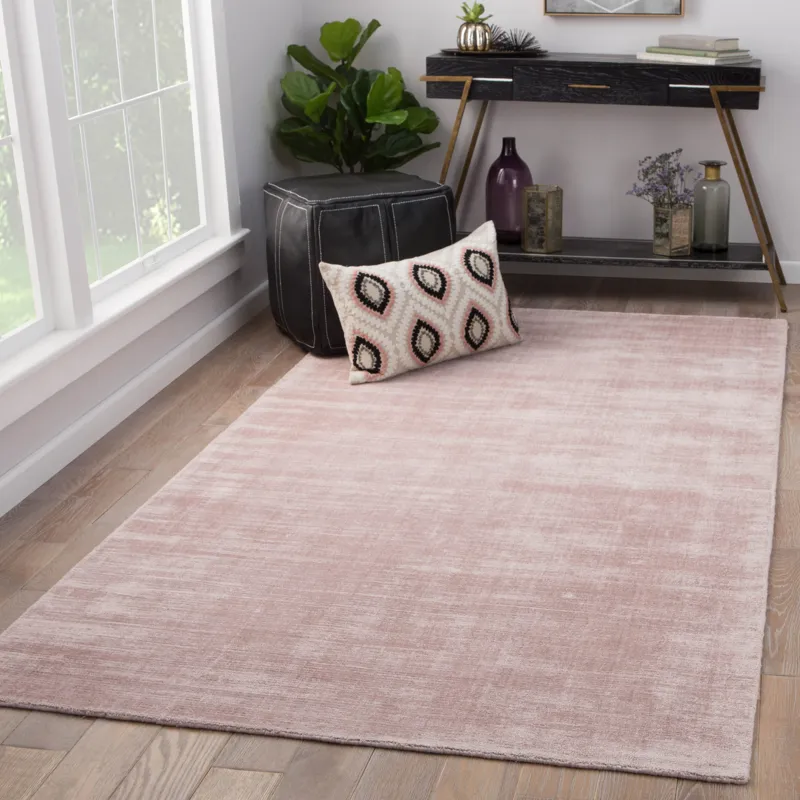 Yasmin Yasmin Handmade Solid Pink Area Rug (12'X15')