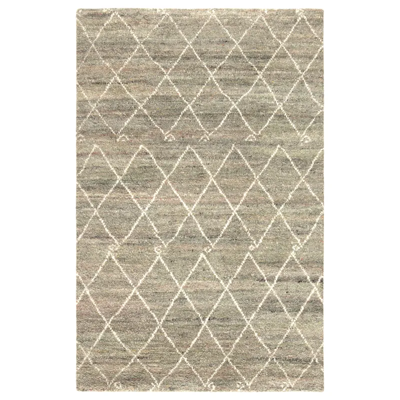 Zuri Batten Hand-Knotted Trellis Green/ Ivory Area Rug (5'X8')