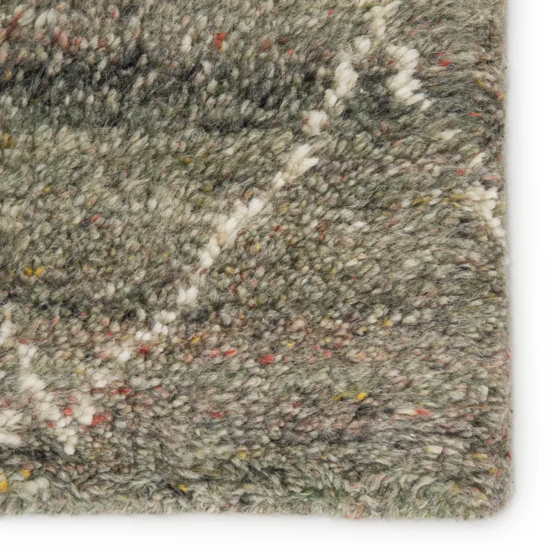 Zuri Batten Hand-Knotted Trellis Green/ Ivory Area Rug (5'X8')