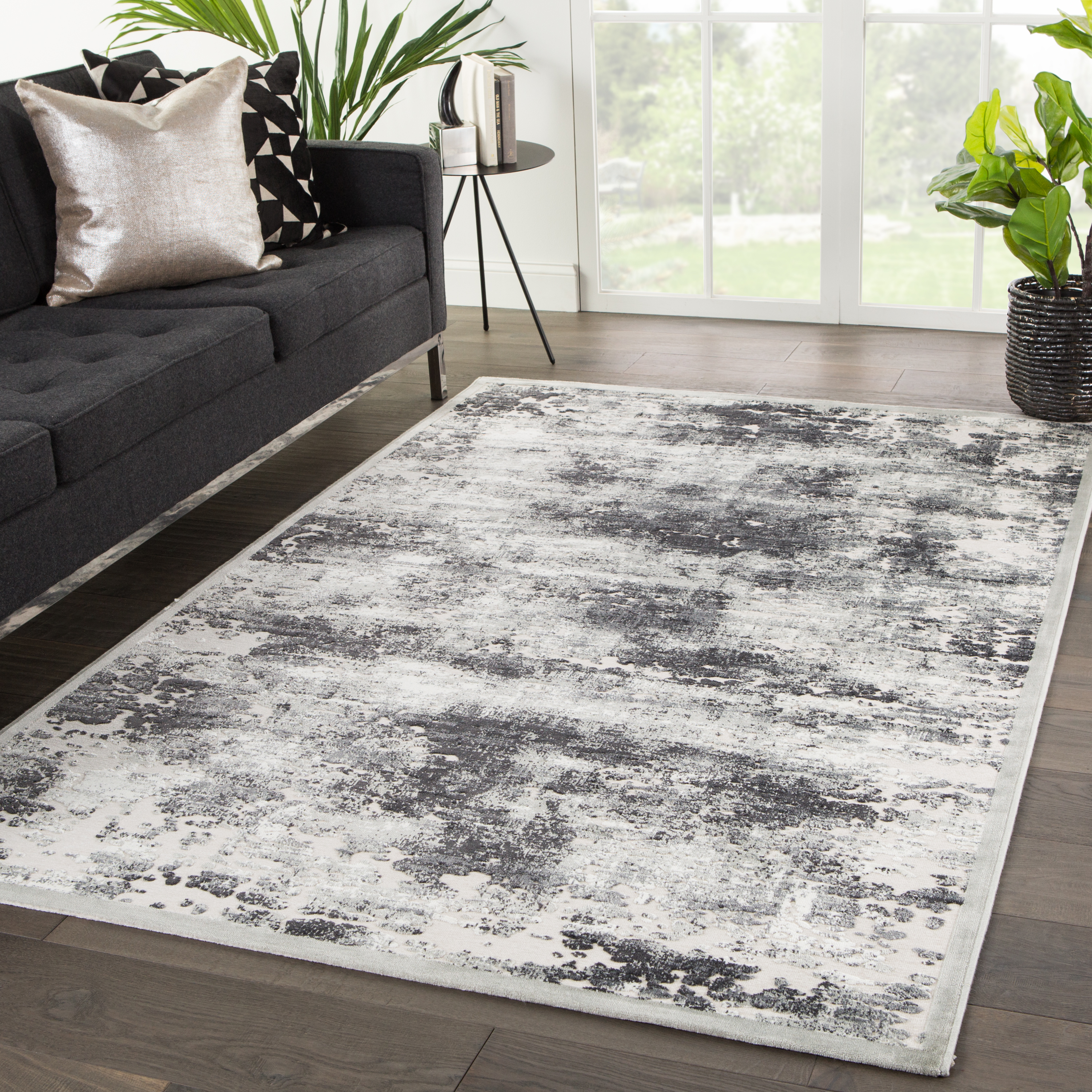 Fables Trista Abstract Gray White Area Rug 7 6 X9 6 By Jaipur Living Nis870758587 Designer Furniture Gallery
