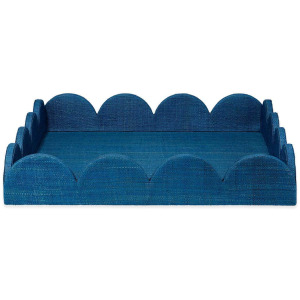 Wonderland Scalloped Tray - Indigo