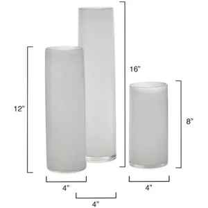 Gwendolyn Hand Blown Vases (Set Of 3) - White