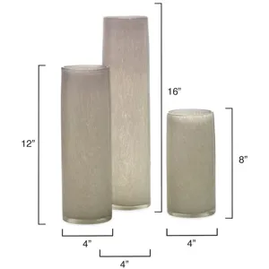 Gwendolyn Hand Blown Vases (Set Of 3) - Grey