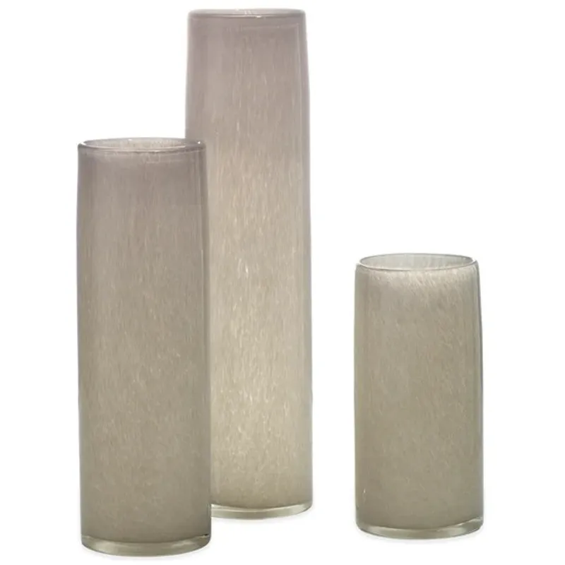 Gwendolyn Hand Blown Vases (Set Of 3) - Grey