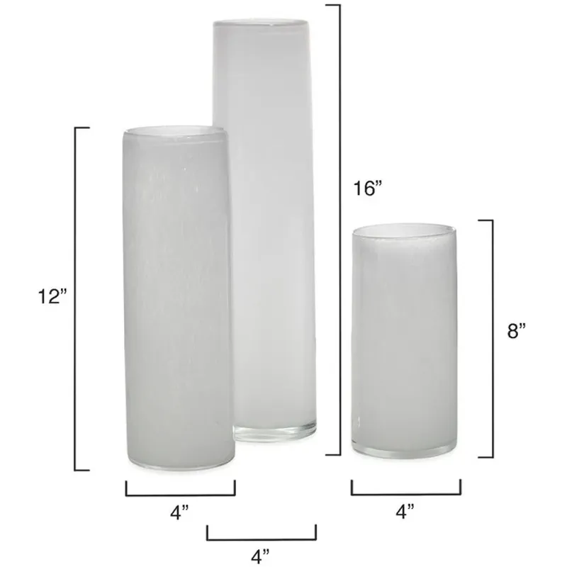 Gwendolyn Hand Blown Vases (Set Of 3) - White