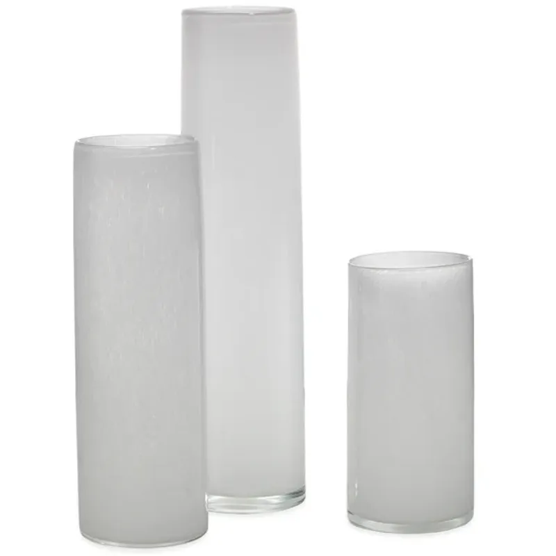 Gwendolyn Hand Blown Vases (Set Of 3) - White