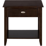 Merlot End Table with 1 Drawer and Shelf