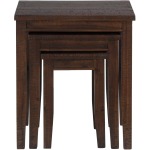 Urban Lodge Brown Casual Three Piece Set of Nesting Tables with Tapered Block Legs