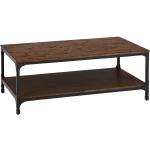 Urban Nature Rectangle Cocktail Table with Steel and Pine Construction