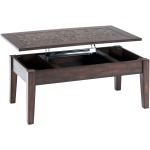 Baroque Brown Lift Top Cocktail Table with Mosaic Tile Inlay