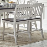 Slatback Counter Height Bench, Grey