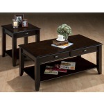 Bartley Oak Casual Cocktail Table with Two Drawers and One Shelf