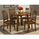 Simplicity Round Table and 4 Chair Set with Slat Back Chairs