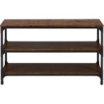 Urban Nature Sofa Table with Steel and Pine Construction