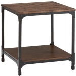 Urban Nature Square End Table with Steel and Pine Construction