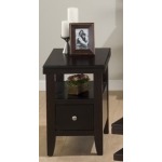 Chairside Table with Wood Top Drawer and Shelf