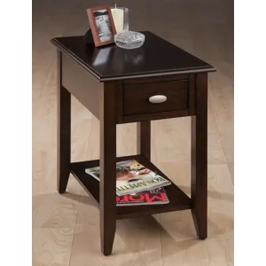 Modern Chairside Complete End Table With Shelf And Drawer