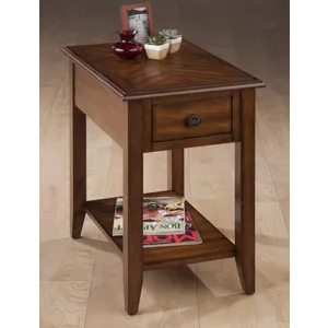 Modern Chairside Complete End Table With Shelf And Drawer
