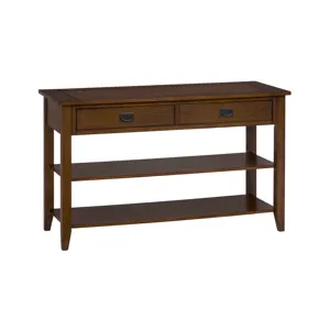 Mission Oak Sofa or Media Table with 2 Drawers and 2 Shelves