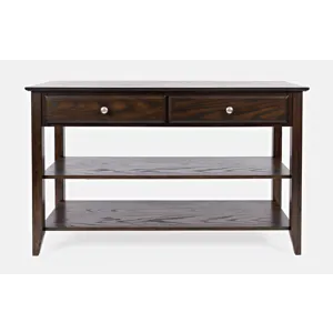 Modern Espresso Traditional 48\" Sofa Console Table With Two Drawers