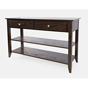 Modern Espresso Traditional 48\" Sofa Console Table With Two Drawers