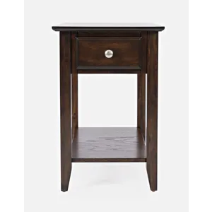 Modern Chairside Complete End Table With Shelf And Drawer